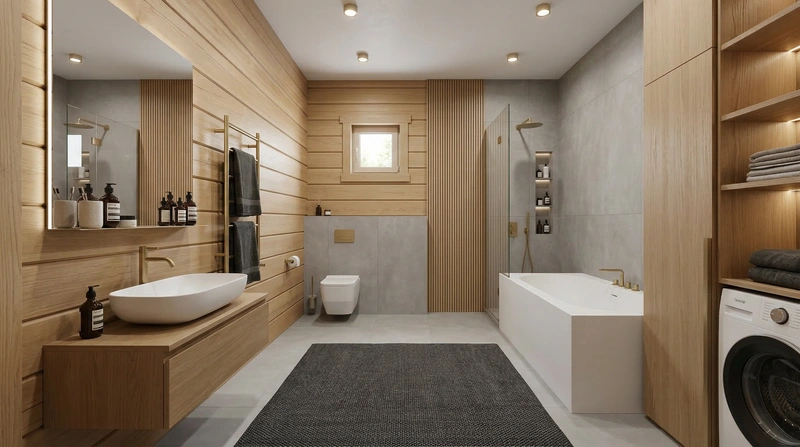 Дизайн интерьера в стиле Минимализм — Ванная от нейросети RoomGPT