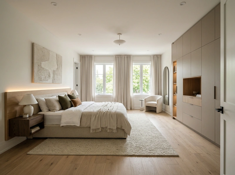 Дизайн спальни в стиле Минимализм — фото интерьера от нейросети RoomGPT