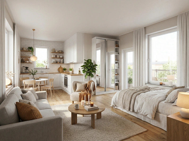 Дизайн интерьера в стиле Хюгге — Гостиная от нейросети RoomGPT