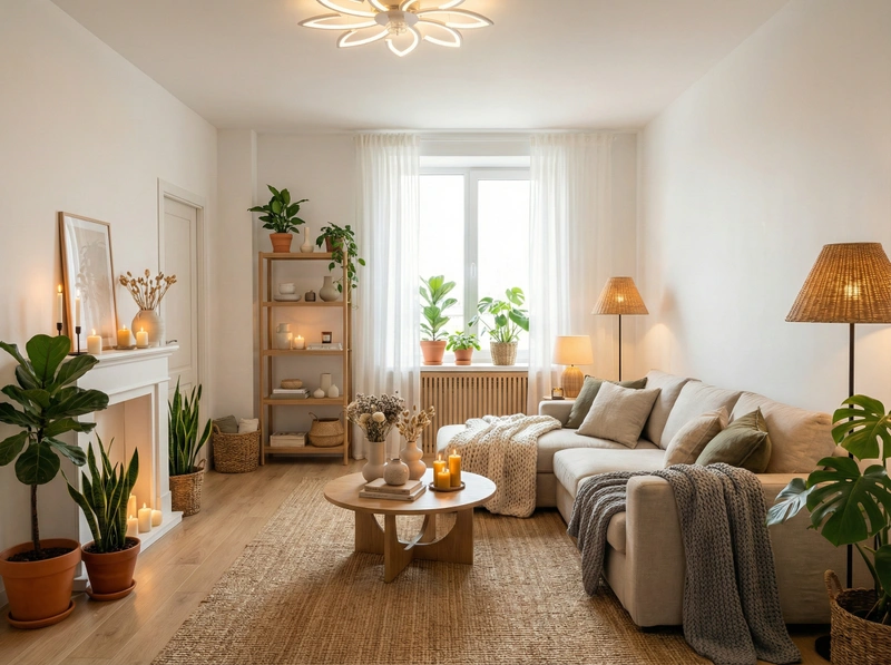 Дизайн интерьера в стиле Хюгге — Гостиная от нейросети RoomGPT