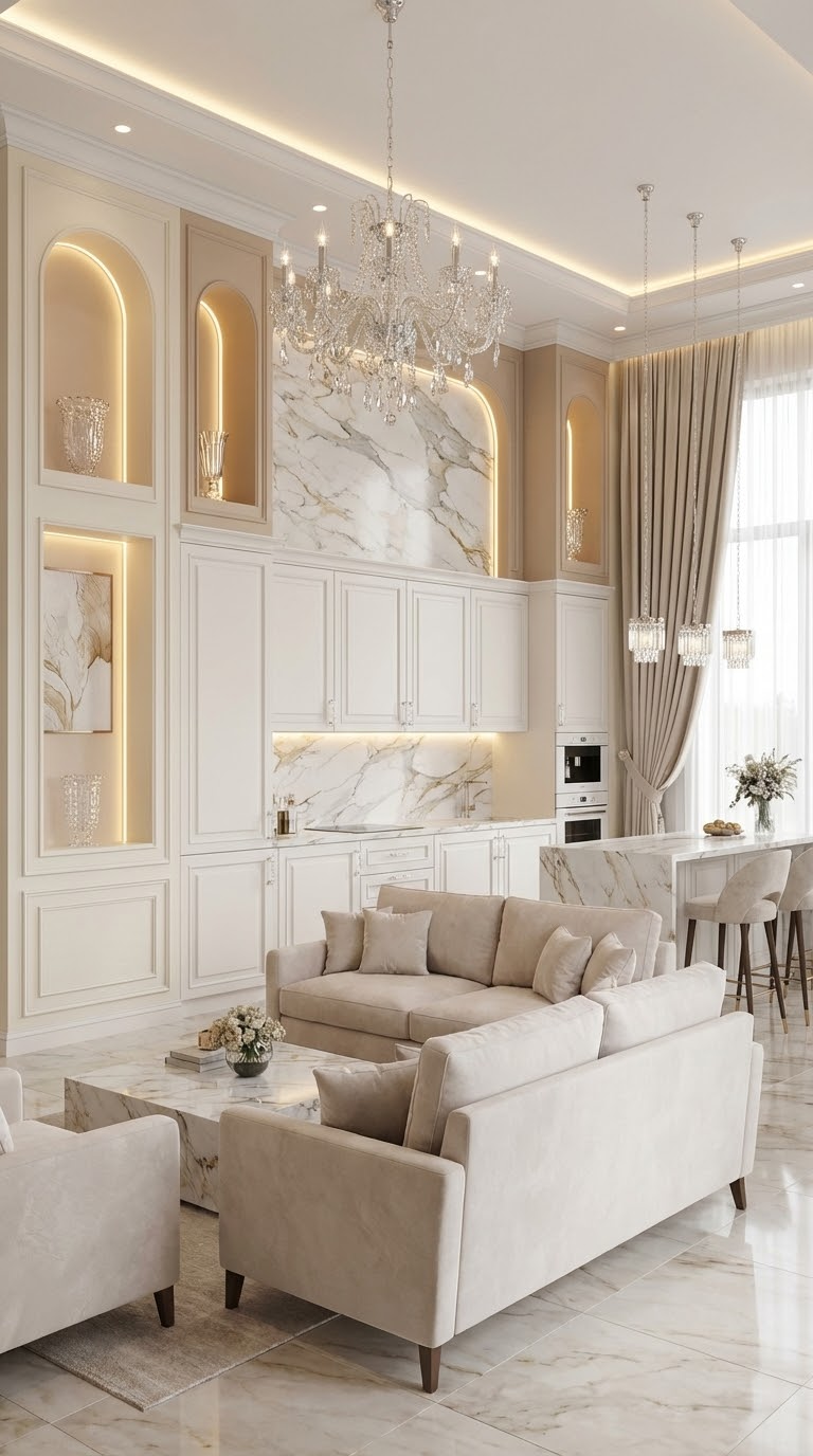 Дизайн кухни в стиле Классика — фото интерьера от нейросети RoomGPT