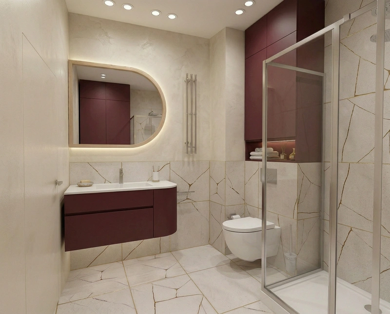 Дизайн ванной в стиле Japandi — фото интерьера от нейросети RoomGPT