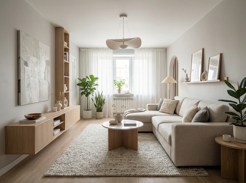 Дизайн интерьера в стиле Сканди — Гостиная от нейросети RoomGPT