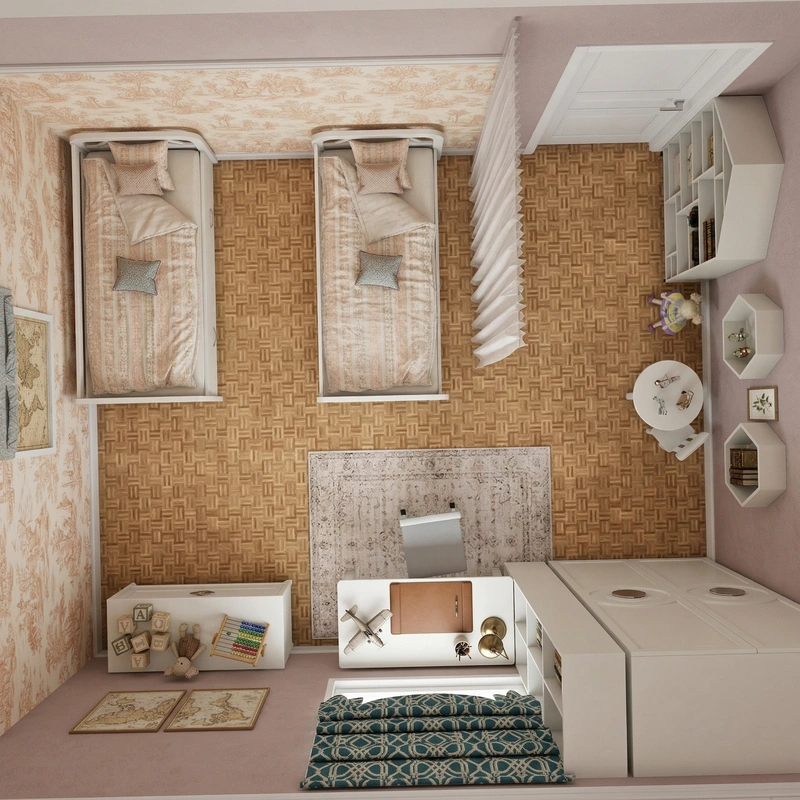 Дизайн детской в стиле Классика — фото интерьера от нейросети RoomGPT