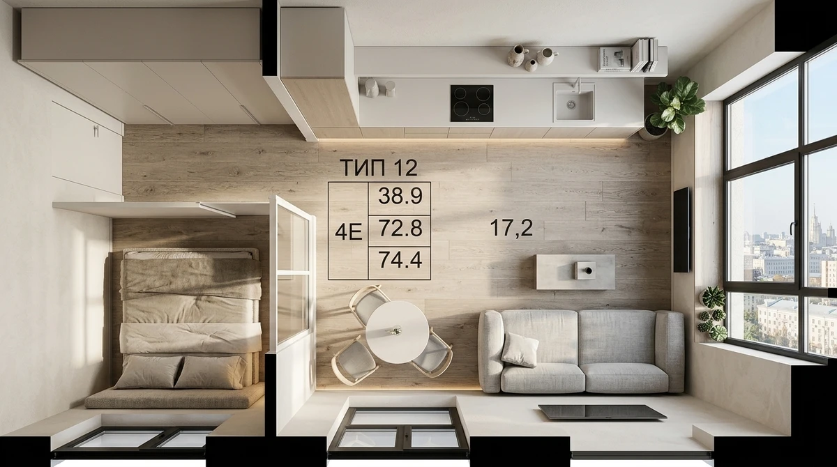 Дизайн гостиной в стиле Минимализм — фото интерьера от нейросети RoomGPT