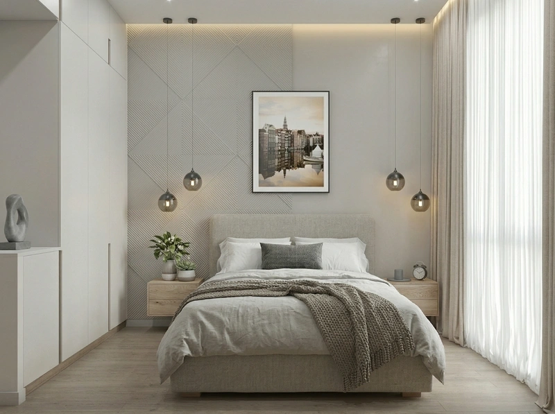 Дизайн спальни в стиле Минимализм — фото интерьера от нейросети RoomGPT