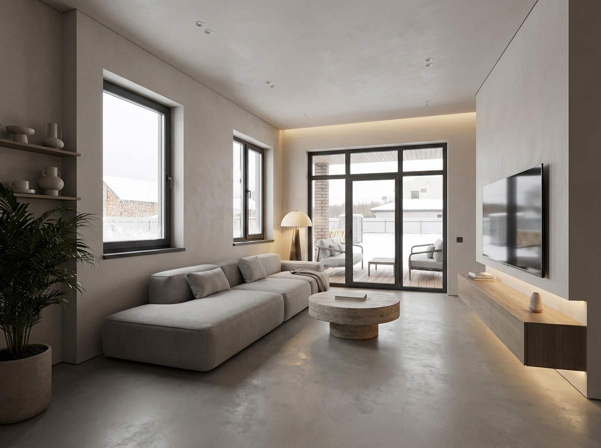 Дизайн гостиной в стиле Минимализм — фото интерьера от нейросети RoomGPT