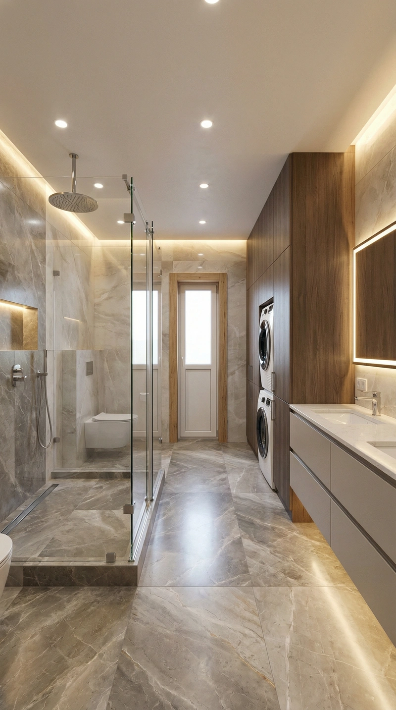 Дизайн интерьера в стиле Контемпорари — Ванная от нейросети RoomGPT