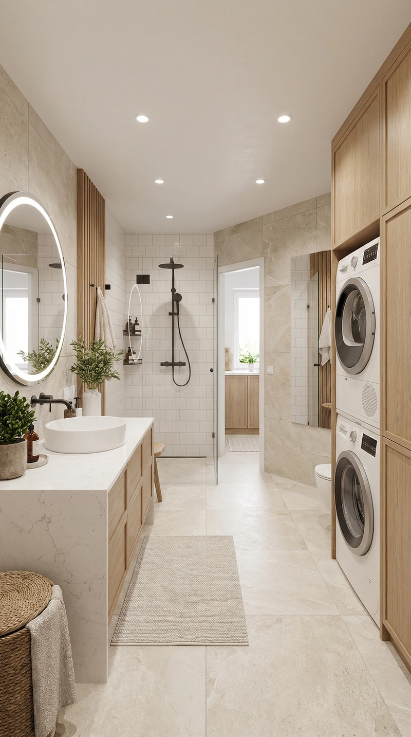 Дизайн интерьера в стиле Сканди — Ванная от нейросети RoomGPT