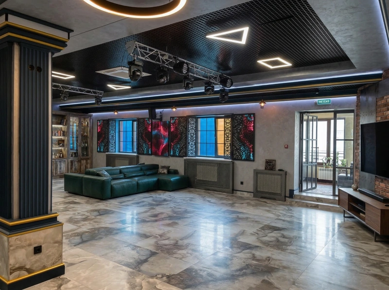 Дизайн гостиной в стиле Лофт — фото интерьера от нейросети RoomGPT