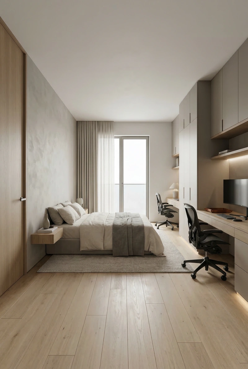 Дизайн интерьера в стиле Минимализм — Спальня от нейросети RoomGPT