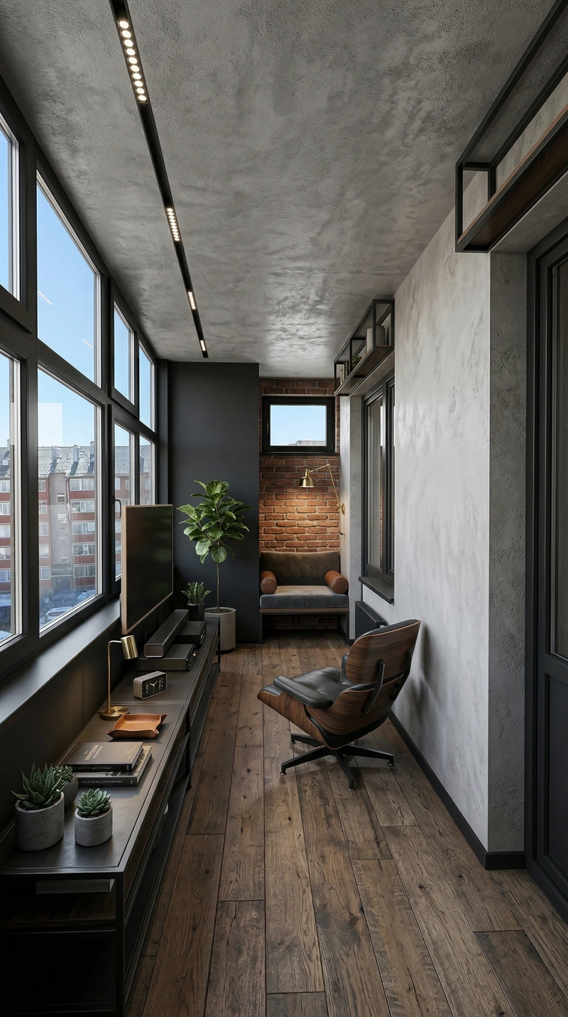 Дизайн гостиной в стиле Лофт — фото интерьера от нейросети RoomGPT