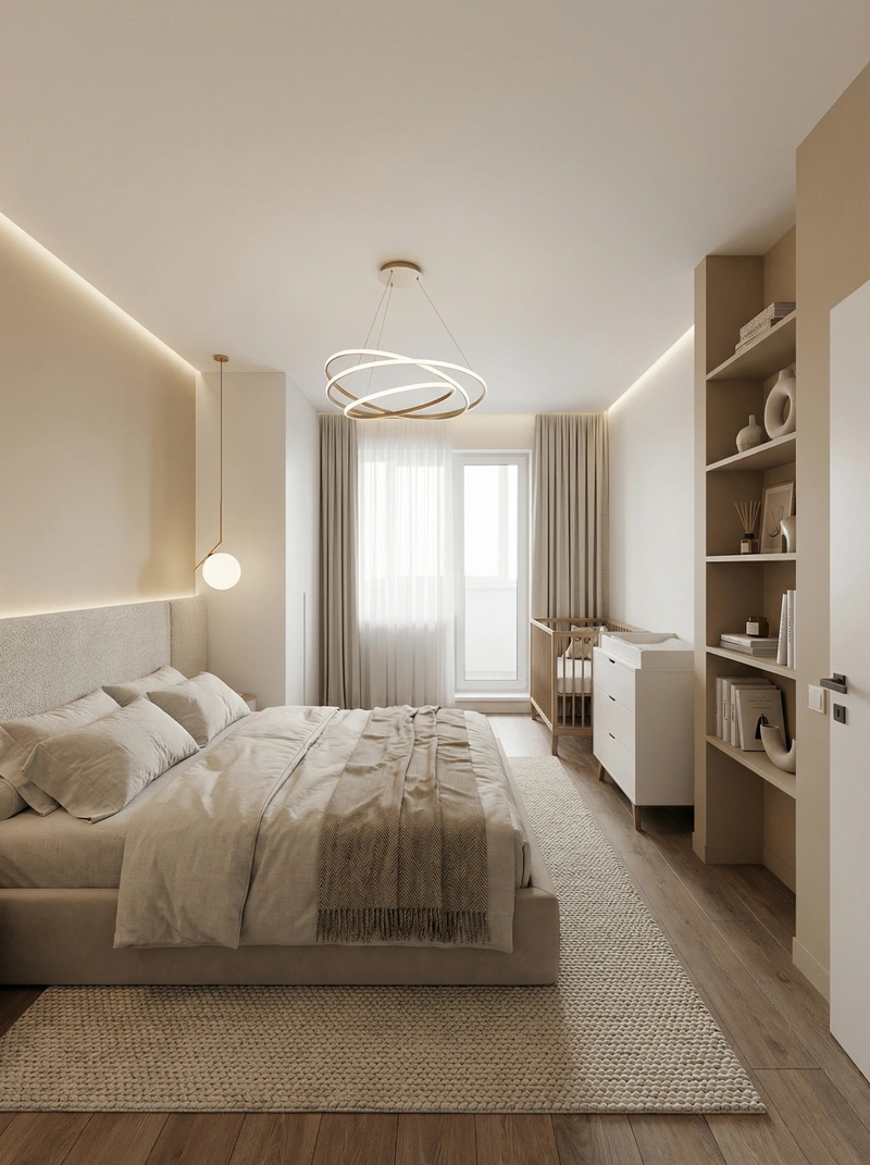 Дизайн спальни в стиле Минимализм — фото интерьера от нейросети RoomGPT