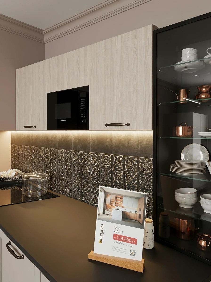 Дизайн кухни в стиле Классика — фото интерьера от нейросети RoomGPT