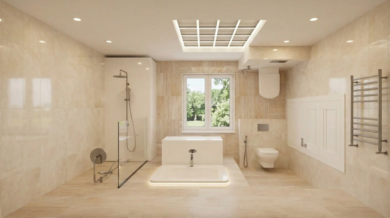 Дизайн ванной в стиле Контемпорари — фото интерьера от нейросети RoomGPT