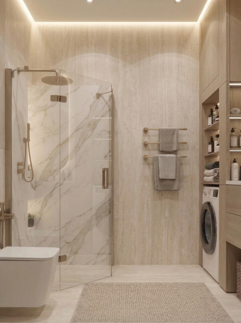 Дизайн ванной в стиле Минимализм — фото интерьера от нейросети RoomGPT