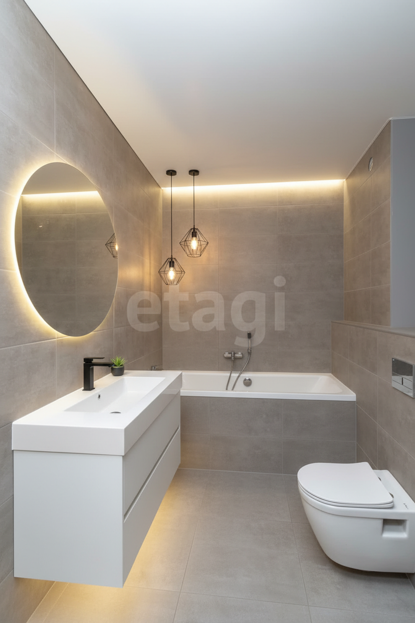 Дизайн ванной в стиле Минимализм — фото интерьера от нейросети RoomGPT