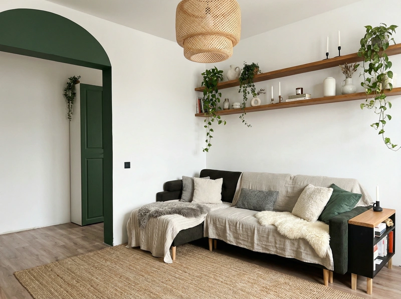 Дизайн интерьера в стиле Хюгге — Гостиная от нейросети RoomGPT