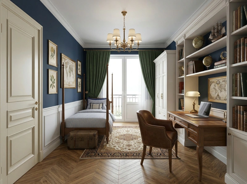 Дизайн детской в стиле Классика — фото интерьера от нейросети RoomGPT