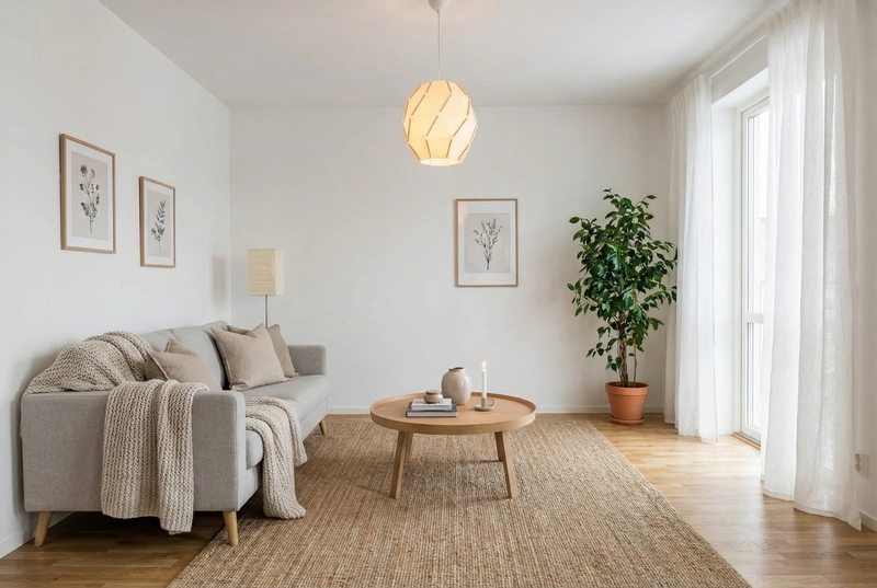 Дизайн интерьера в стиле Хюгге — Гостиная от нейросети RoomGPT