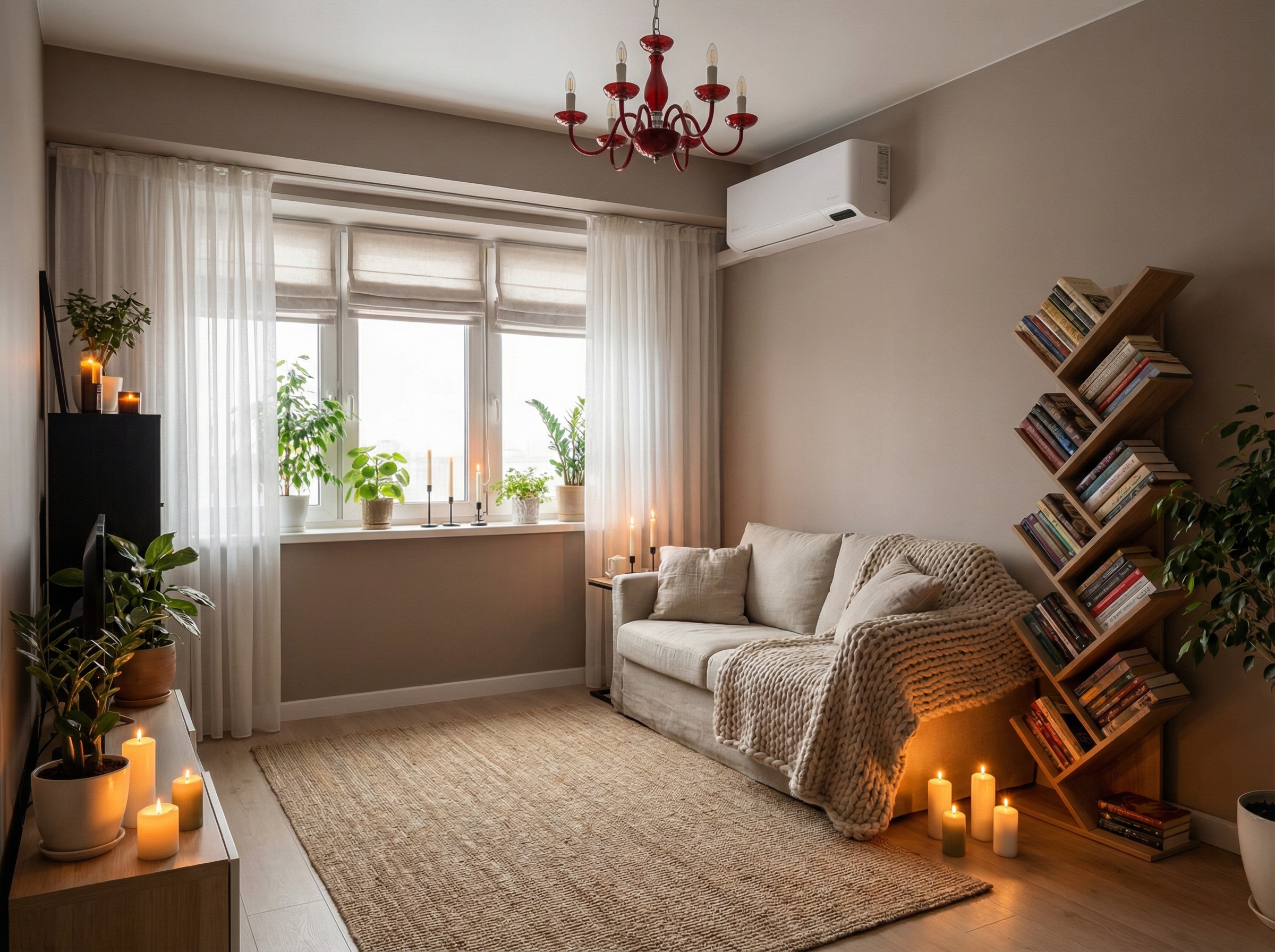 Дизайн гостиной в стиле Хюгге — фото интерьера от нейросети RoomGPT