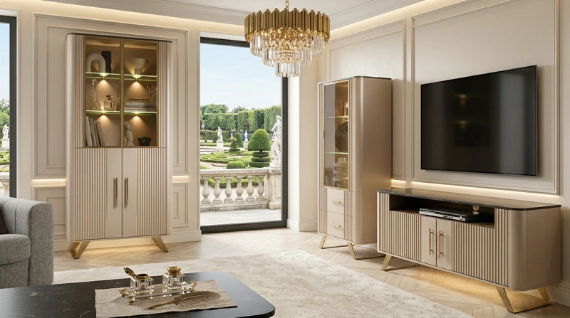 Дизайн интерьера в стиле Неоклассика — Гостиная от нейросети RoomGPT