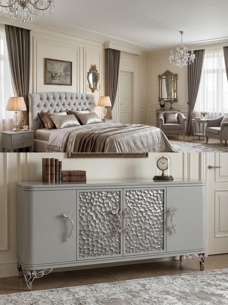 Дизайн спальни в стиле Классика — фото интерьера от нейросети RoomGPT