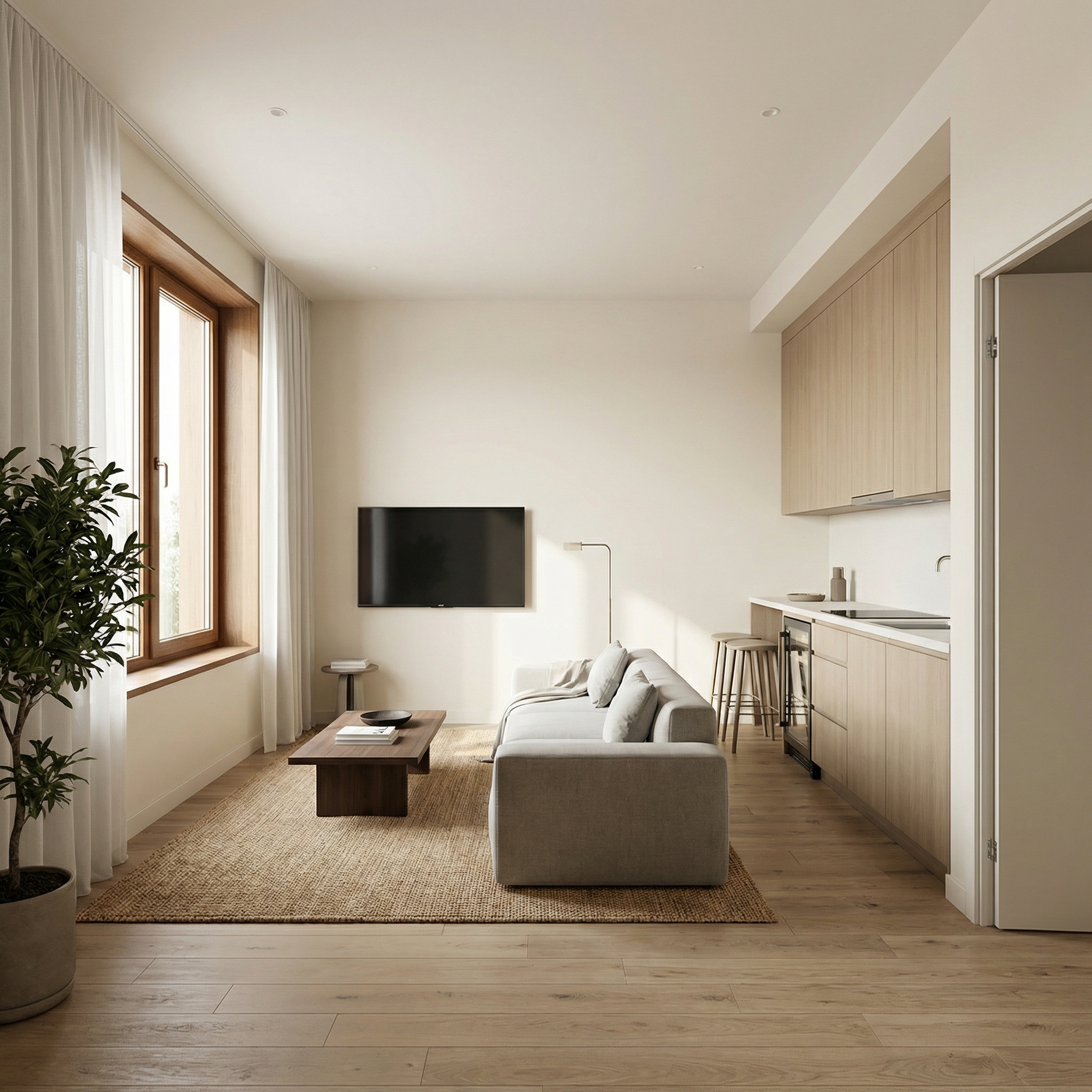 Дизайн гостиной в стиле Минимализм — фото интерьера от нейросети RoomGPT