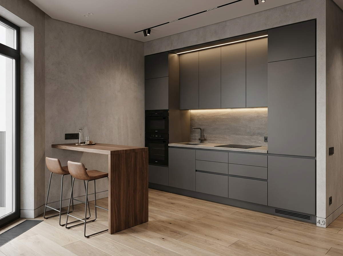 Дизайн кухни в стиле Минимализм — фото интерьера от нейросети RoomGPT