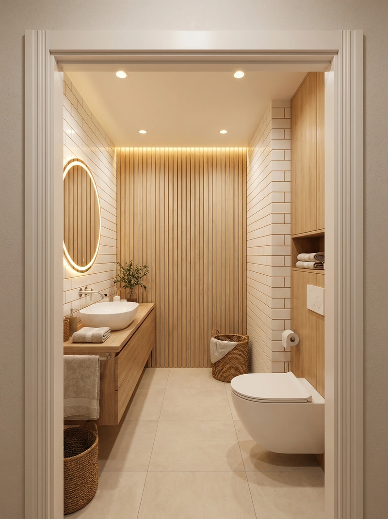 Дизайн интерьера в стиле Хюгге — Ванная от нейросети RoomGPT