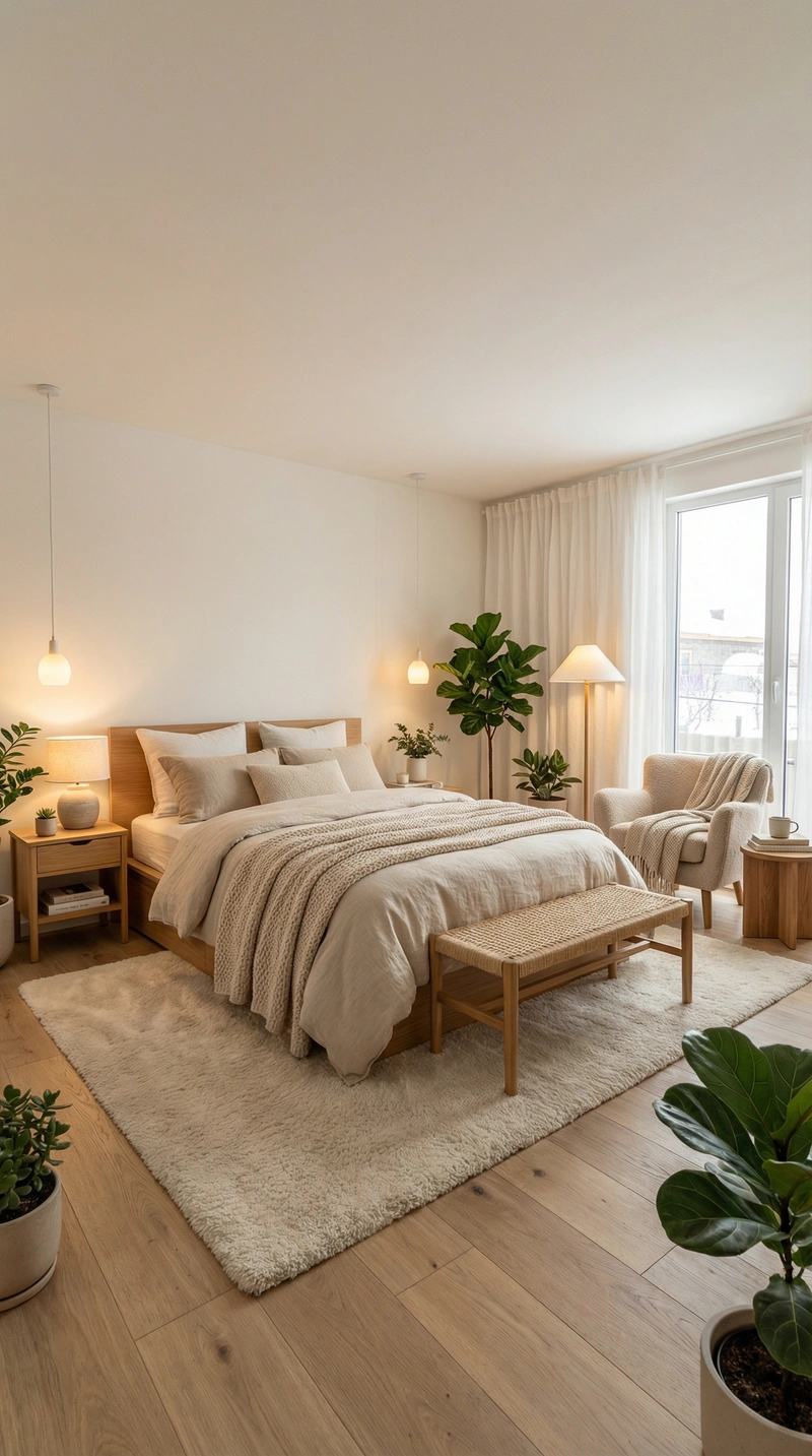 Дизайн интерьера в стиле Хюгге — Спальня от нейросети RoomGPT