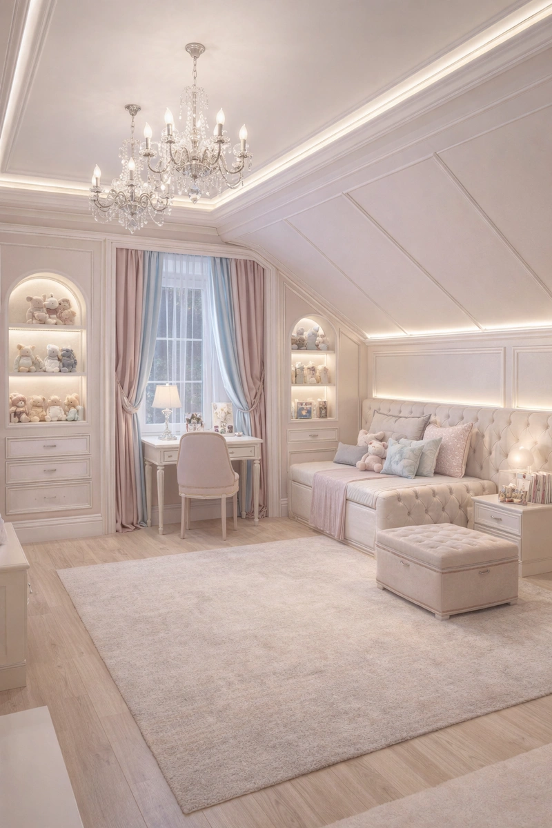 Дизайн детской в стиле Классика — фото интерьера от нейросети RoomGPT