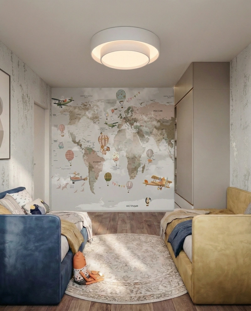 Дизайн детской в стиле Минимализм — фото интерьера от нейросети RoomGPT