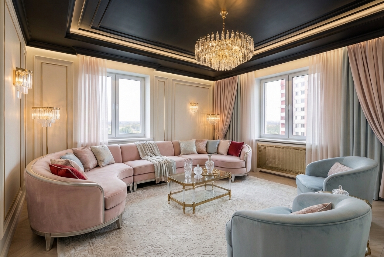 Дизайн гостиной в стиле Лофт — фото интерьера от нейросети RoomGPT