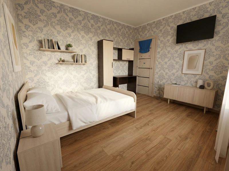 Дизайн спальни в стиле Без стиля — фото интерьера от нейросети RoomGPT