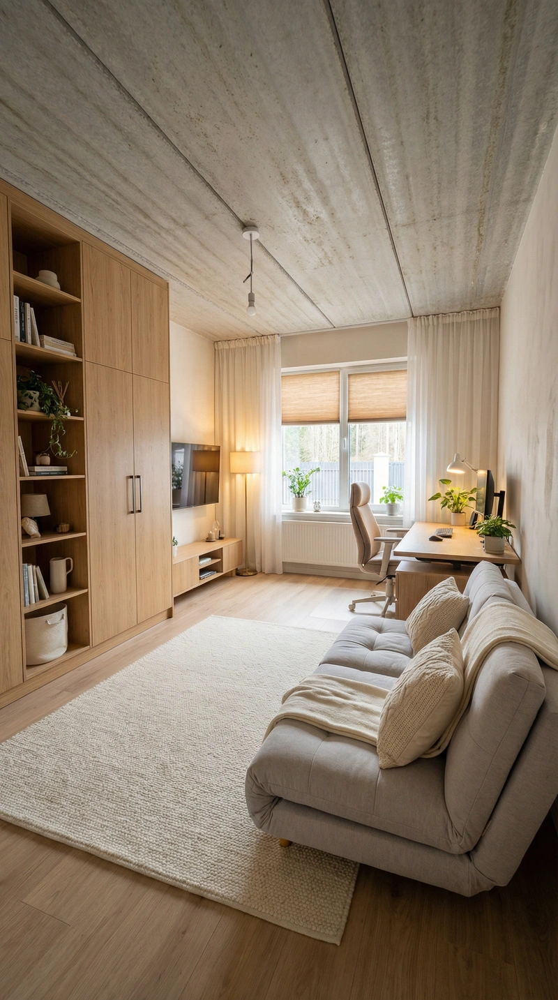 Дизайн интерьера в стиле Хюгге — Кабинет от нейросети RoomGPT