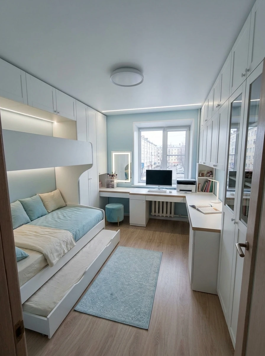 Дизайн детской в стиле Сканди — фото интерьера от нейросети RoomGPT