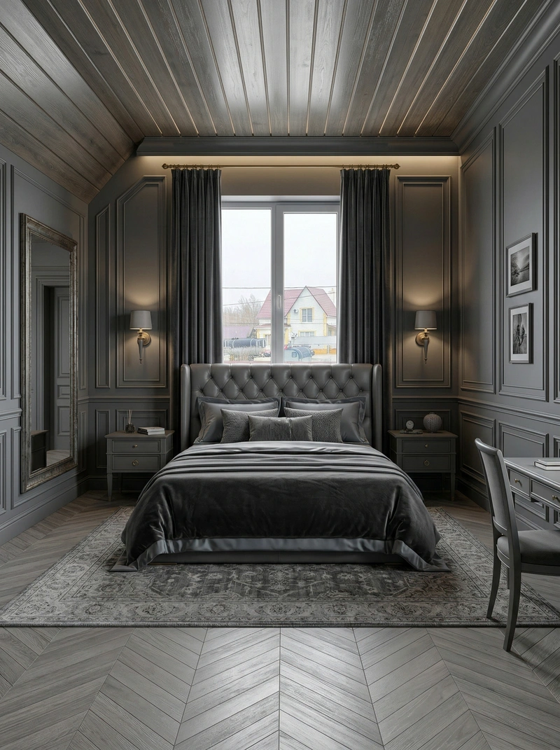 Дизайн спальни в стиле Классика — фото интерьера от нейросети RoomGPT