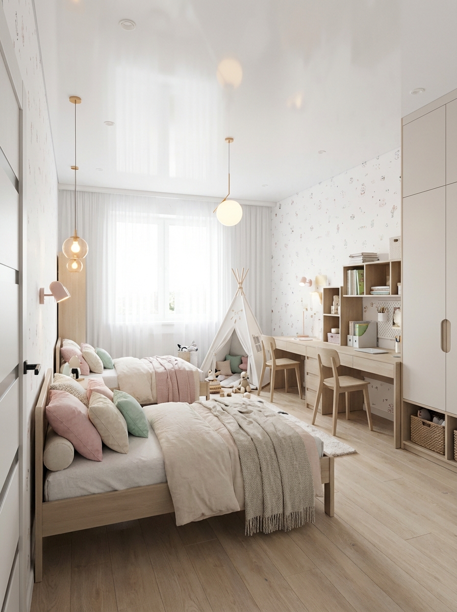 Дизайн детской в стиле Хюгге — фото интерьера от нейросети RoomGPT
