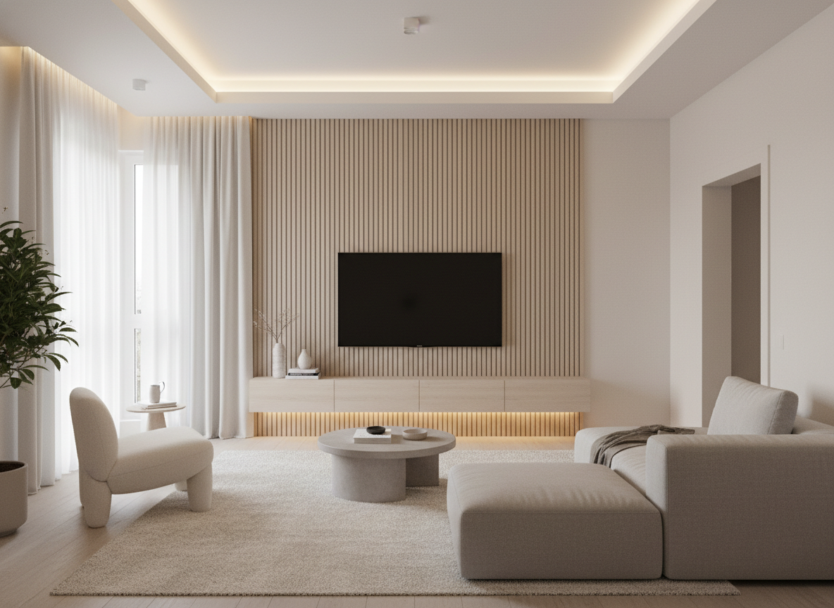 Дизайн гостиной в стиле Минимализм — фото интерьера от нейросети RoomGPT