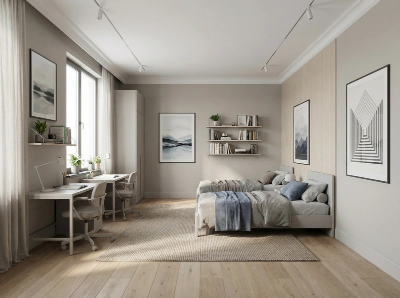 Дизайн детской в стиле Сканди — фото интерьера от нейросети RoomGPT