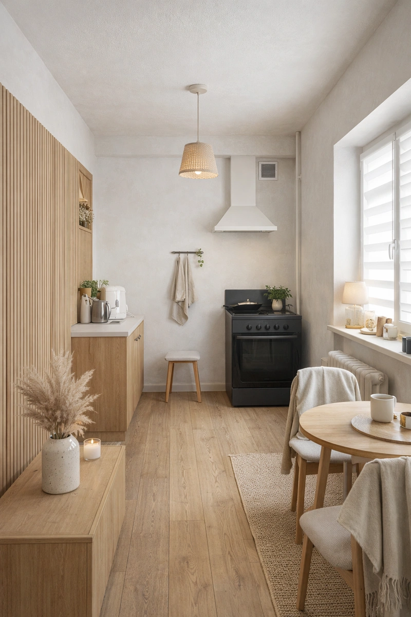 Дизайн интерьера в стиле Хюгге — Кухня от нейросети RoomGPT
