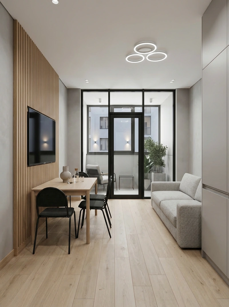 Дизайн интерьера в стиле Минимализм — Гостиная от нейросети RoomGPT