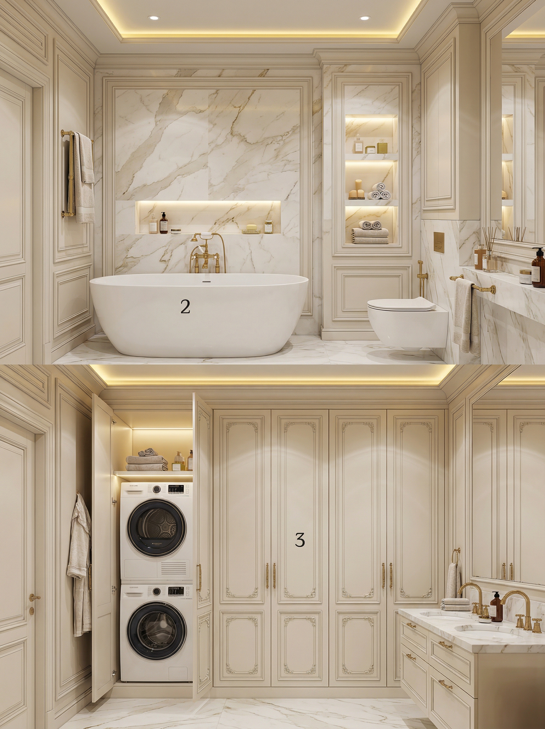 Дизайн ванной в стиле Классика — фото интерьера от нейросети RoomGPT