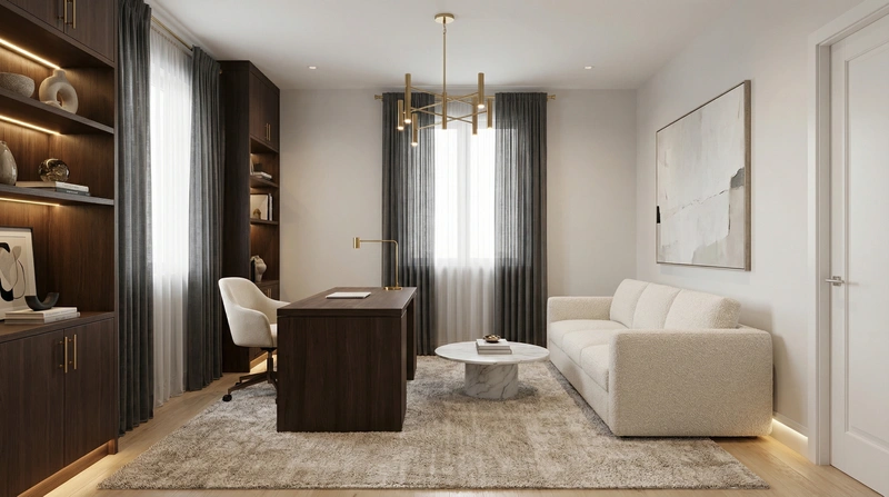 Дизайн интерьера в стиле Минимализм — Кабинет от нейросети RoomGPT