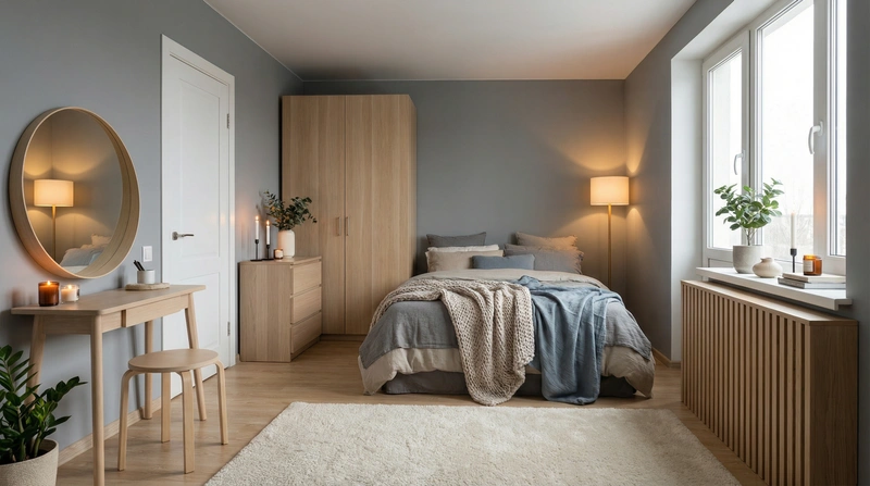 Дизайн интерьера в стиле Хюгге — Спальня от нейросети RoomGPT