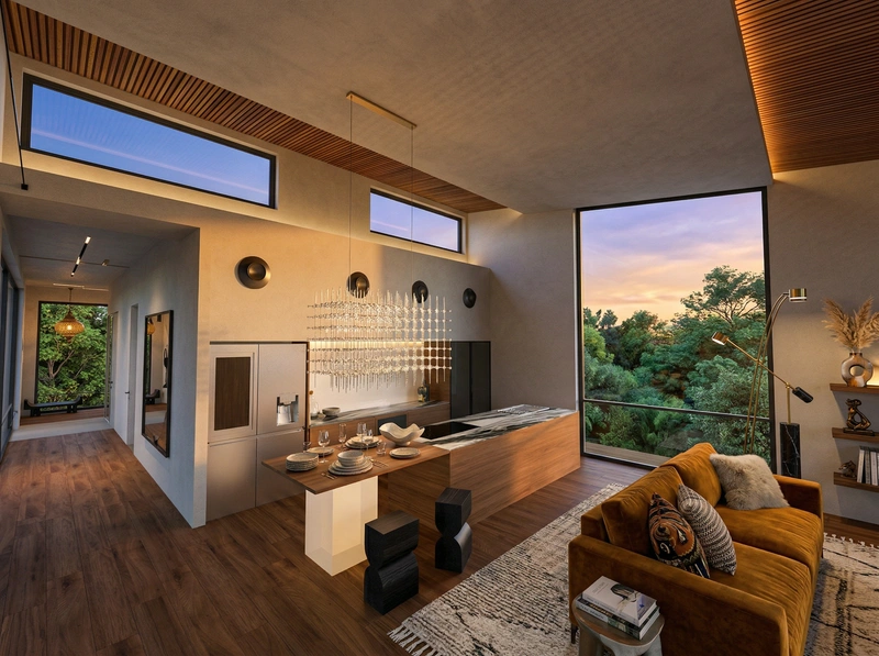 Дизайн интерьера в стиле Эклектика — Гостиная от нейросети RoomGPT