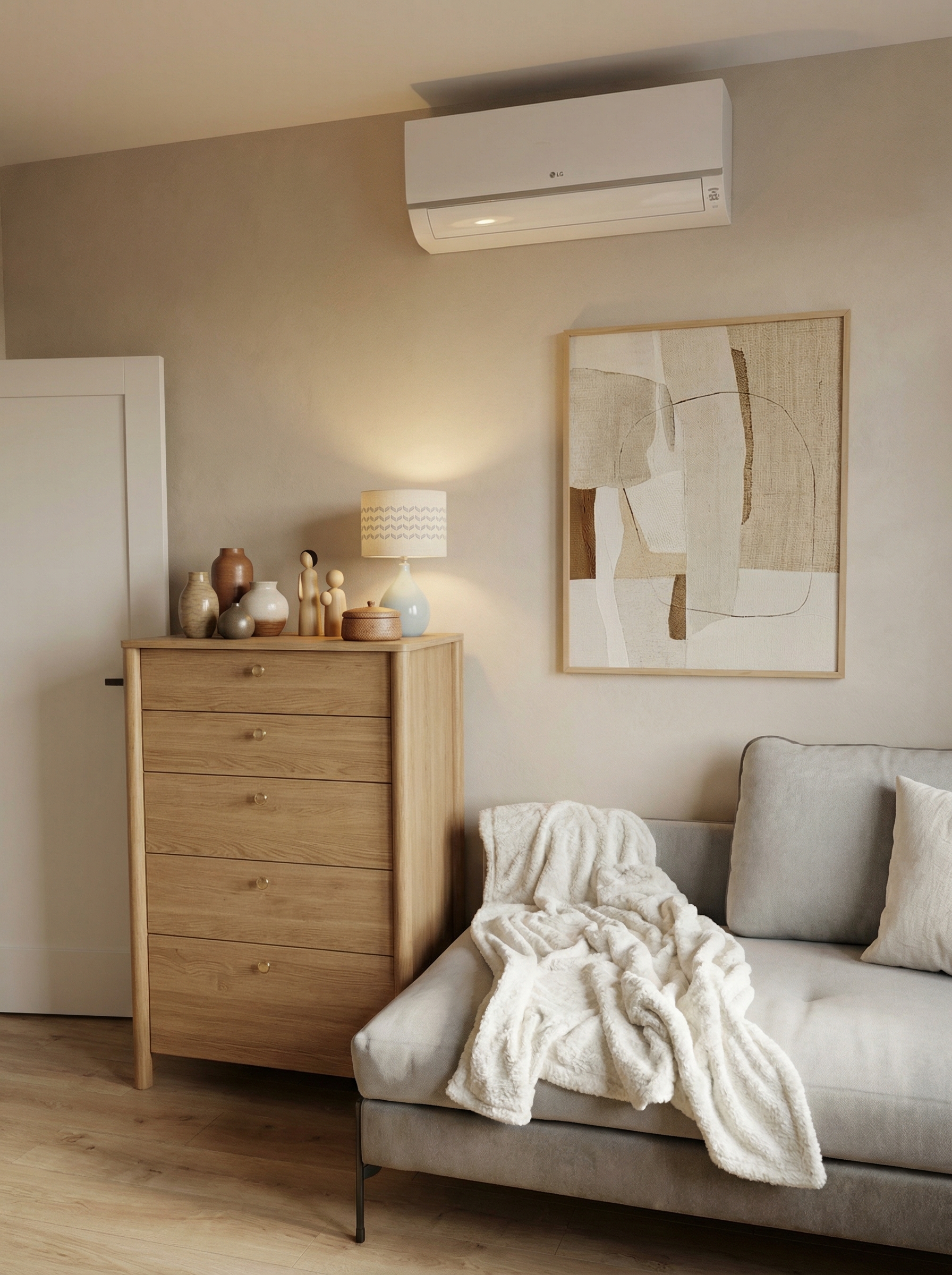 Дизайн гостиной в стиле Japandi — фото интерьера от нейросети RoomGPT