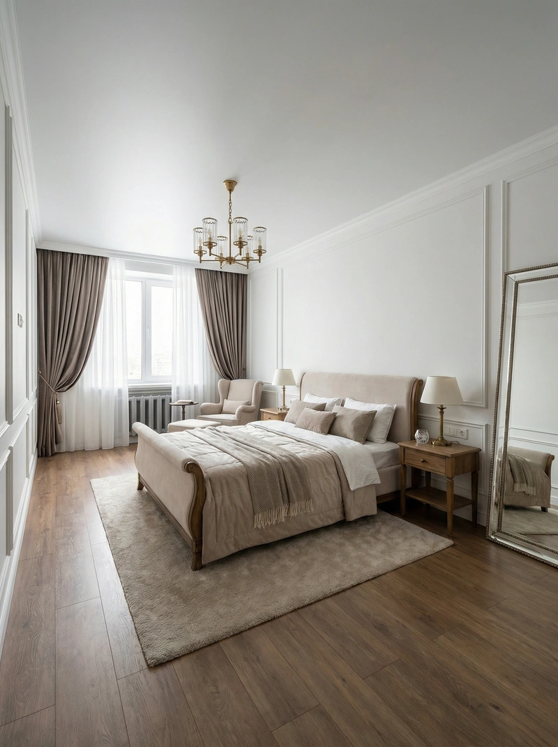 Дизайн интерьера в стиле Классика — Спальня от нейросети RoomGPT