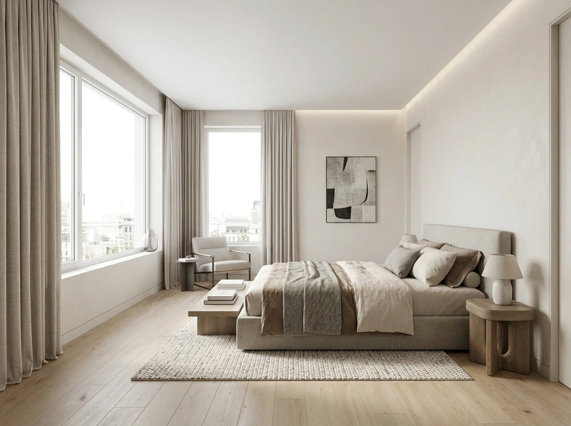 Дизайн интерьера в стиле Минимализм — Спальня от нейросети RoomGPT